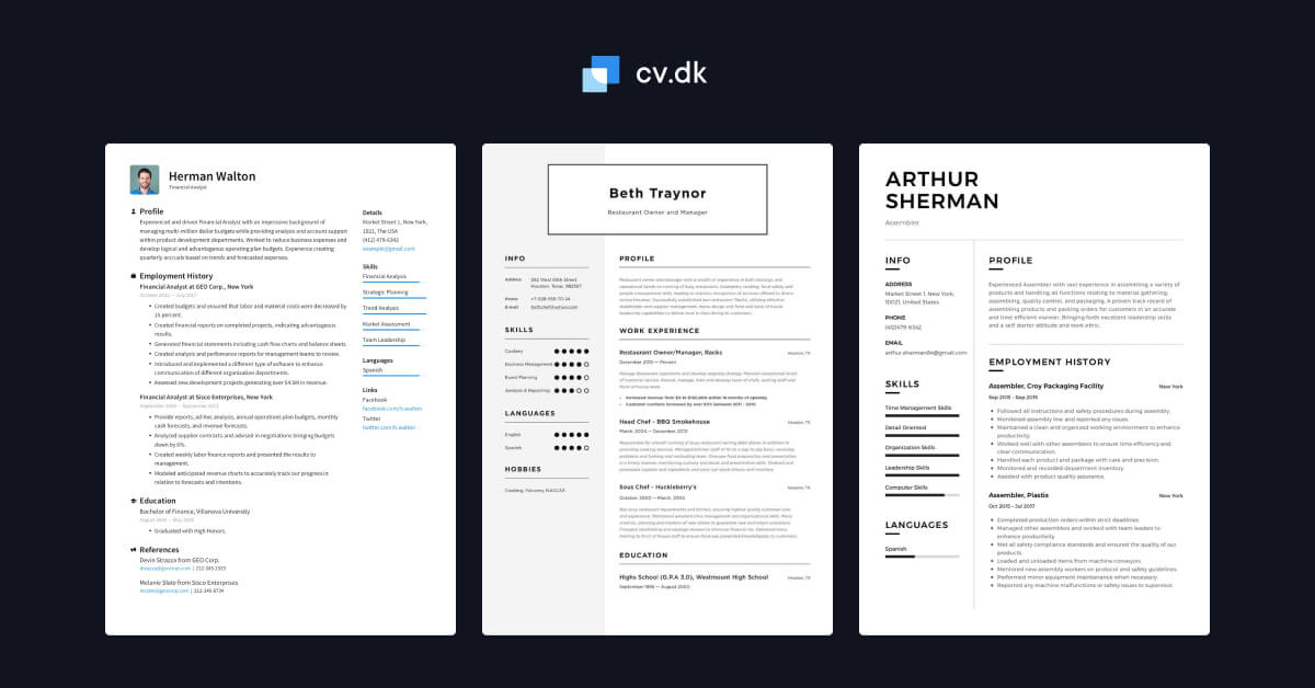 oprettelse af cv oprettelse af cv
